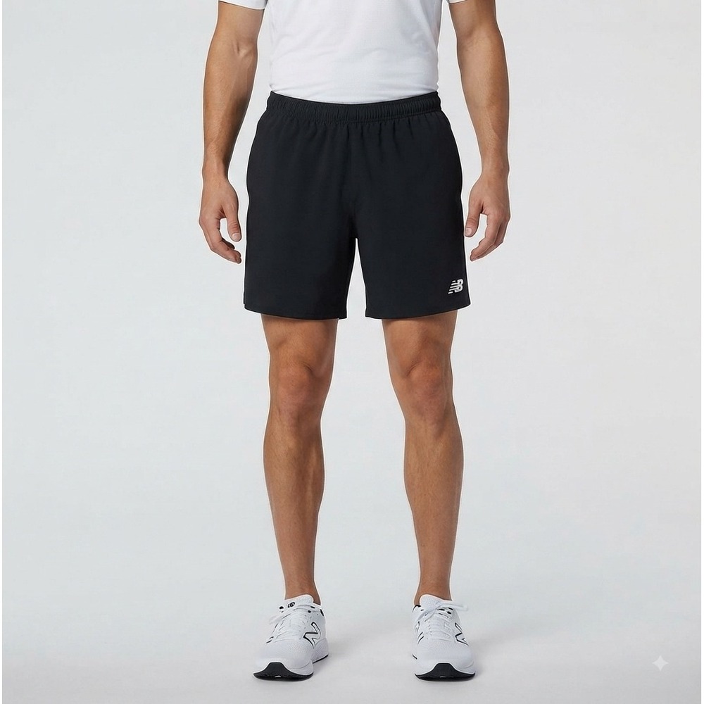 New Balance Mens Black Running Shorts 7 Inch Inseam Lined Size Large MS01243